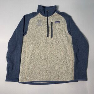 Patagonia Better Sweater 1/4 Zip Fleece Pullover Mens Small Blue Oatmeal Magee